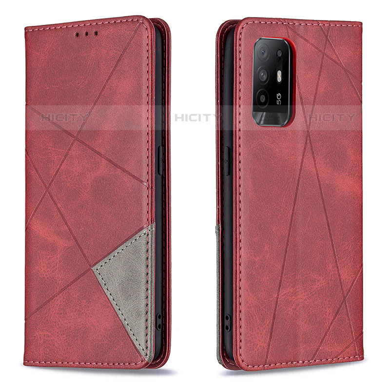 Coque Portefeuille Livre Cuir Etui Clapet B07F pour Oppo F19 Pro+ Plus 5G Rouge Plus