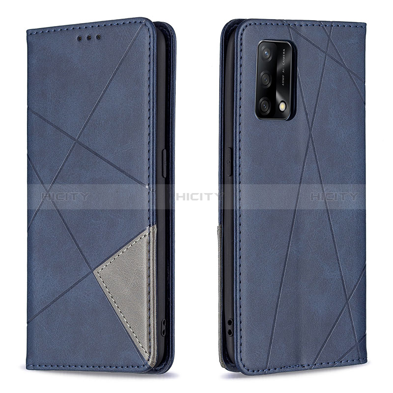 Coque Portefeuille Livre Cuir Etui Clapet B07F pour Oppo F19s Bleu Plus