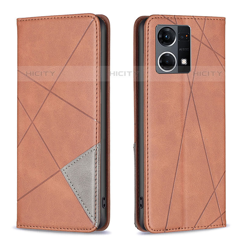 Coque Portefeuille Livre Cuir Etui Clapet B07F pour Oppo F21s Pro 4G Marron Plus