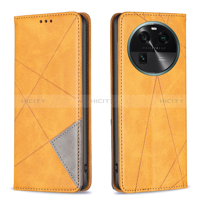 Coque Portefeuille Livre Cuir Etui Clapet B07F pour Oppo Find X6 5G Brun Clair Plus