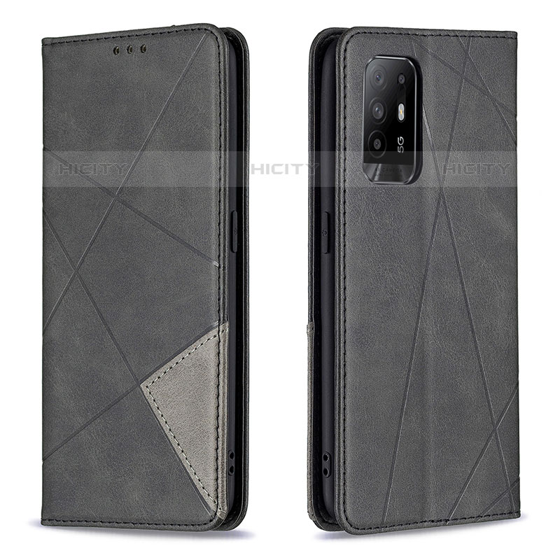 Coque Portefeuille Livre Cuir Etui Clapet B07F pour Oppo Reno5 Z 5G Noir Plus