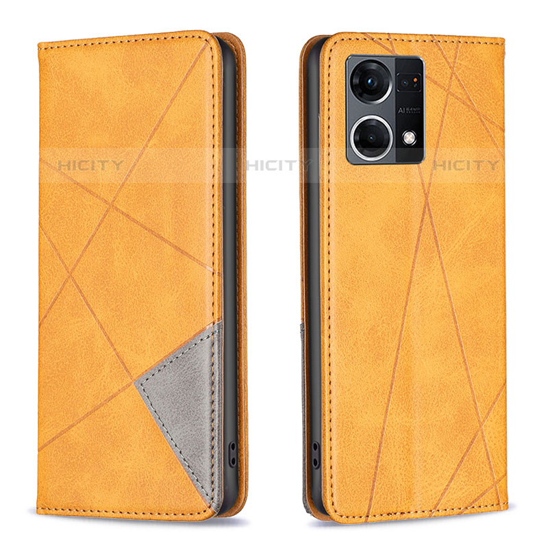 Coque Portefeuille Livre Cuir Etui Clapet B07F pour Oppo Reno7 4G Brun Clair Plus