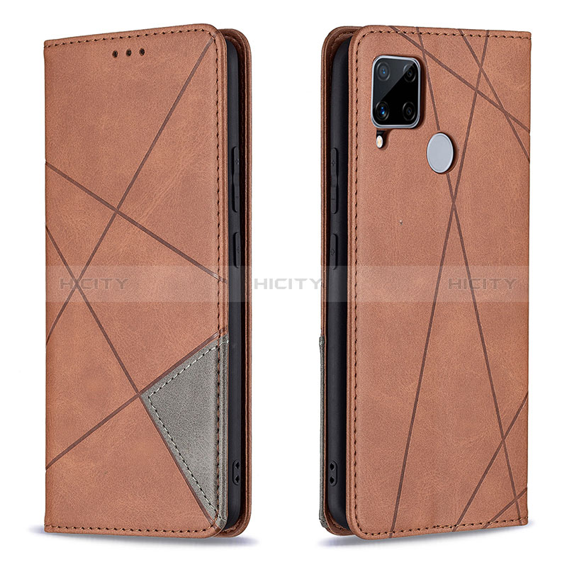 Coque Portefeuille Livre Cuir Etui Clapet B07F pour Realme 7i RMX2193 Marron Plus