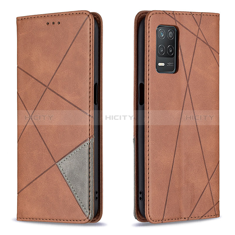 Coque Portefeuille Livre Cuir Etui Clapet B07F pour Realme 8 5G Marron Plus