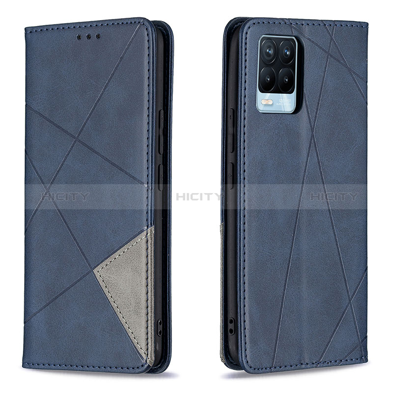 Coque Portefeuille Livre Cuir Etui Clapet B07F pour Realme 8 Pro Bleu Plus