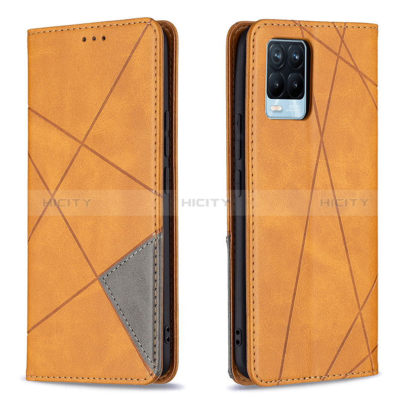 Coque Portefeuille Livre Cuir Etui Clapet B07F pour Realme 8 Pro Brun Clair Plus