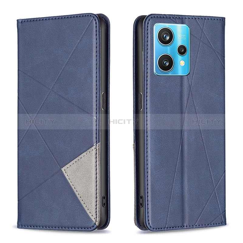 Coque Portefeuille Livre Cuir Etui Clapet B07F pour Realme 9 4G Bleu Plus