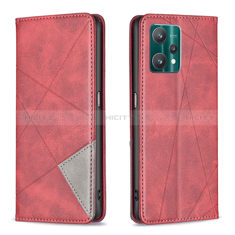 Coque Portefeuille Livre Cuir Etui Clapet B07F pour Realme 9 Pro 5G Rouge Plus