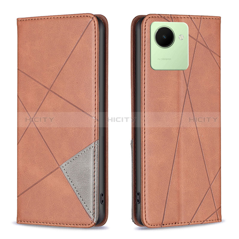 Coque Portefeuille Livre Cuir Etui Clapet B07F pour Realme C30 Marron Plus