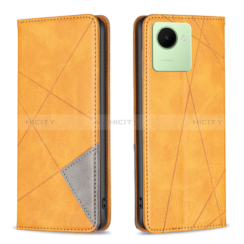 Coque Portefeuille Livre Cuir Etui Clapet B07F pour Realme C30s Brun Clair Plus