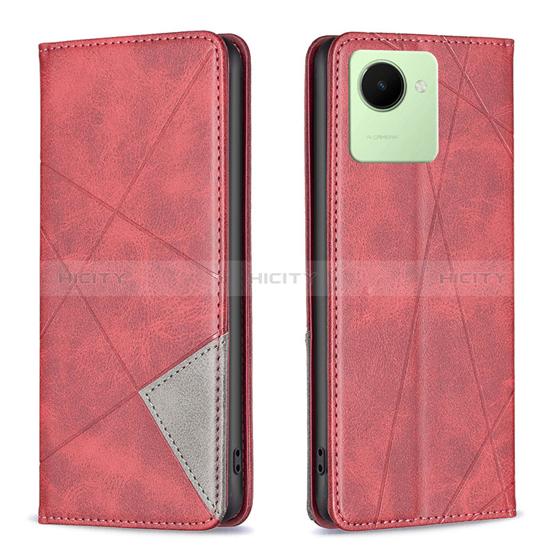 Coque Portefeuille Livre Cuir Etui Clapet B07F pour Realme C30s Rouge Plus