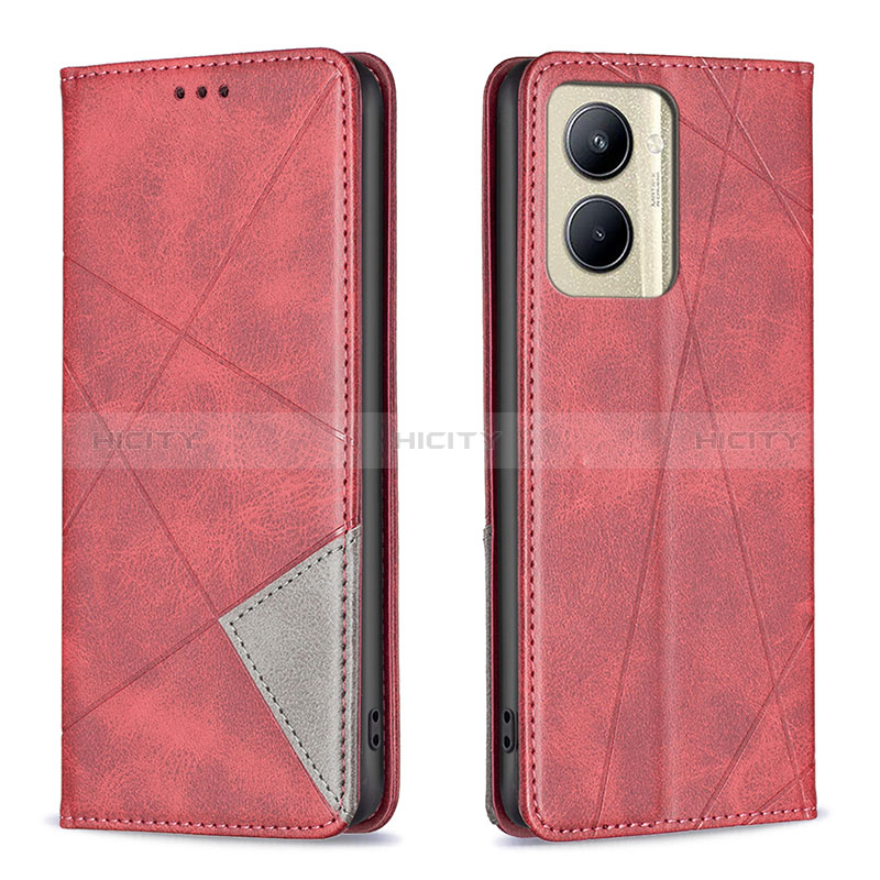 Coque Portefeuille Livre Cuir Etui Clapet B07F pour Realme C33 (2023) Rouge Plus