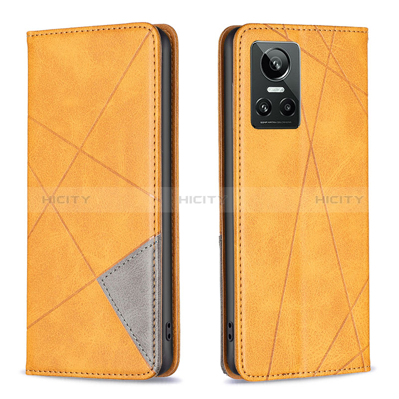 Coque Portefeuille Livre Cuir Etui Clapet B07F pour Realme GT Neo3 5G Brun Clair Plus