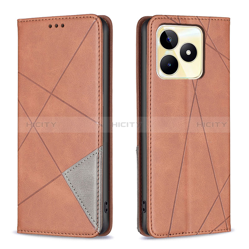 Coque Portefeuille Livre Cuir Etui Clapet B07F pour Realme Narzo N53 Marron Plus