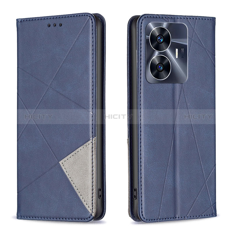 Coque Portefeuille Livre Cuir Etui Clapet B07F pour Realme Narzo N55 Bleu Plus