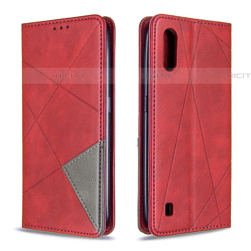 Coque Portefeuille Livre Cuir Etui Clapet B07F pour Samsung Galaxy A01 SM-A015 Rouge Plus