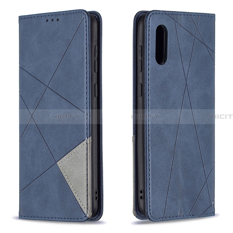Coque Portefeuille Livre Cuir Etui Clapet B07F pour Samsung Galaxy A02 Bleu Plus