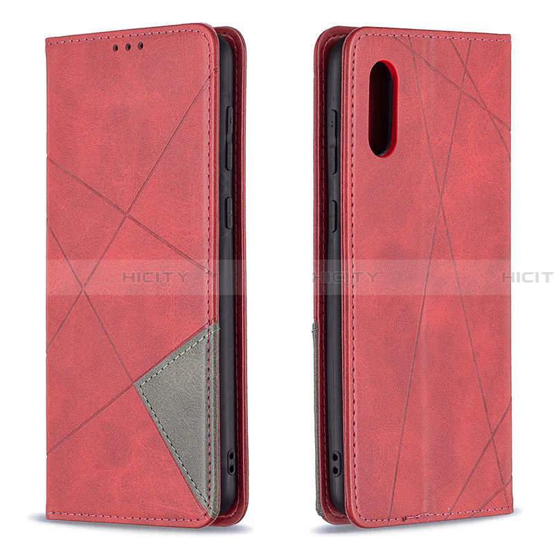 Coque Portefeuille Livre Cuir Etui Clapet B07F pour Samsung Galaxy A02 Rouge Plus