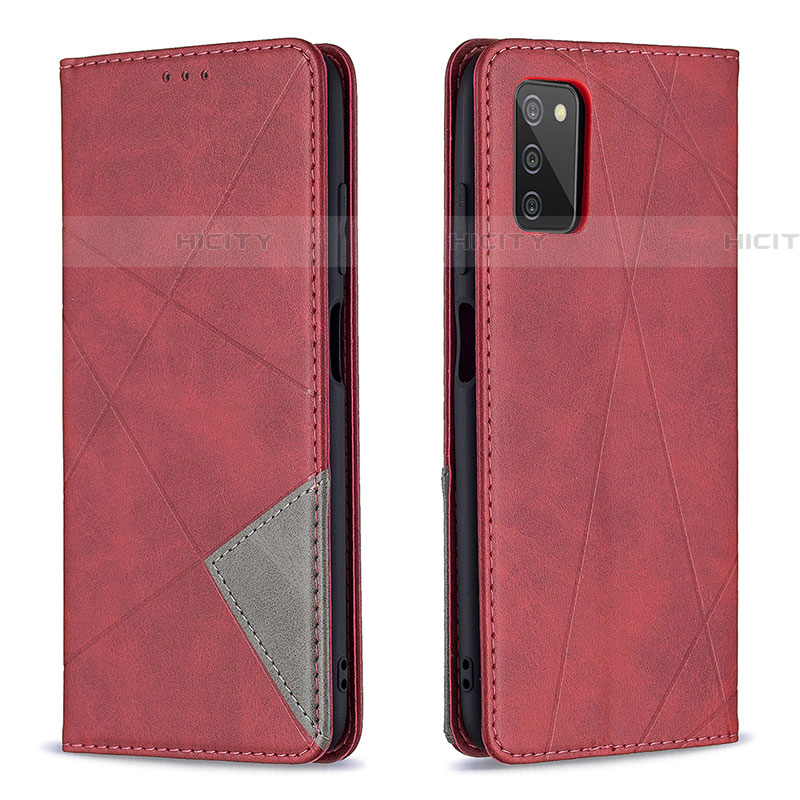 Coque Portefeuille Livre Cuir Etui Clapet B07F pour Samsung Galaxy A03s Rouge Plus