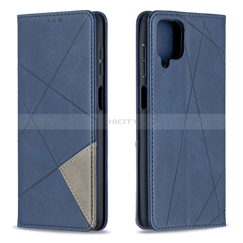 Coque Portefeuille Livre Cuir Etui Clapet B07F pour Samsung Galaxy A12 5G Bleu Plus