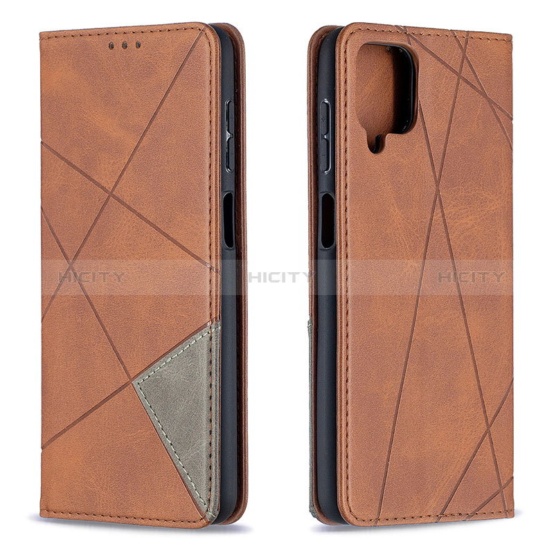 Coque Portefeuille Livre Cuir Etui Clapet B07F pour Samsung Galaxy A12 Nacho Marron Plus