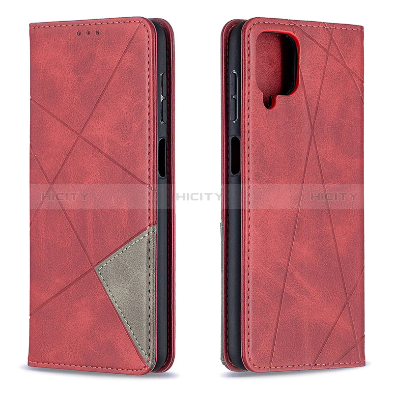 Coque Portefeuille Livre Cuir Etui Clapet B07F pour Samsung Galaxy A12 Nacho Rouge Plus