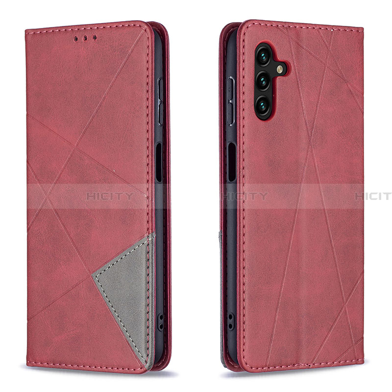 Coque Portefeuille Livre Cuir Etui Clapet B07F pour Samsung Galaxy A13 5G Rouge Plus