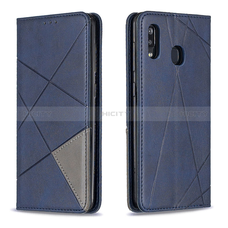 Coque Portefeuille Livre Cuir Etui Clapet B07F pour Samsung Galaxy A20 Bleu Plus