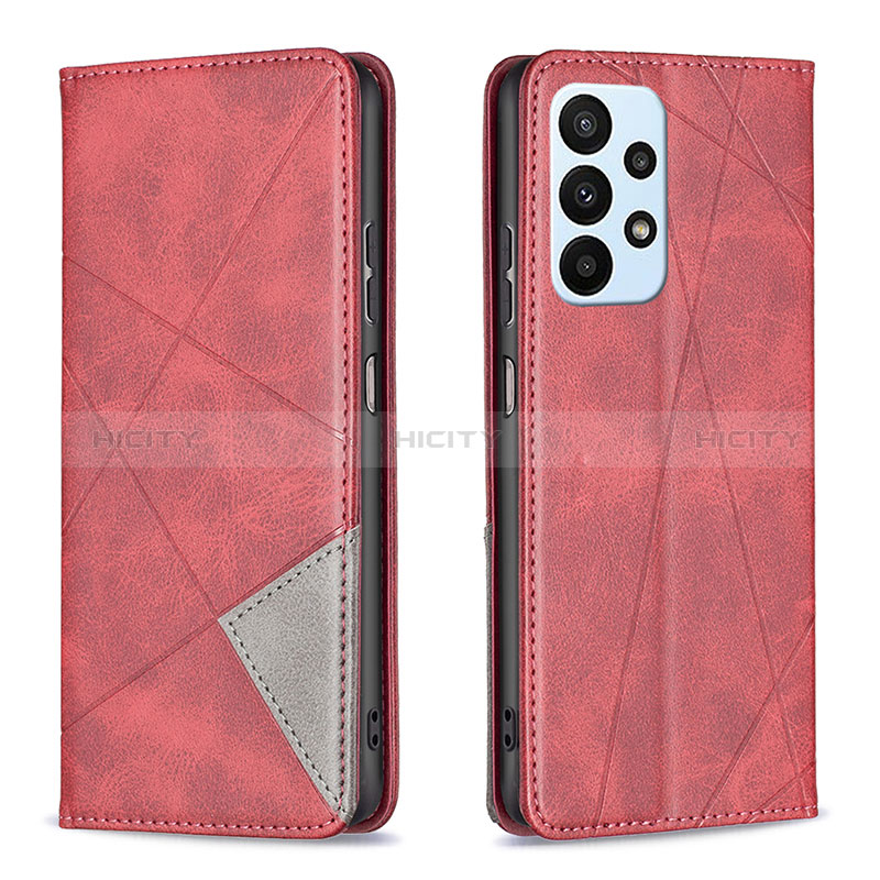 Coque Portefeuille Livre Cuir Etui Clapet B07F pour Samsung Galaxy A23 5G Rouge Plus