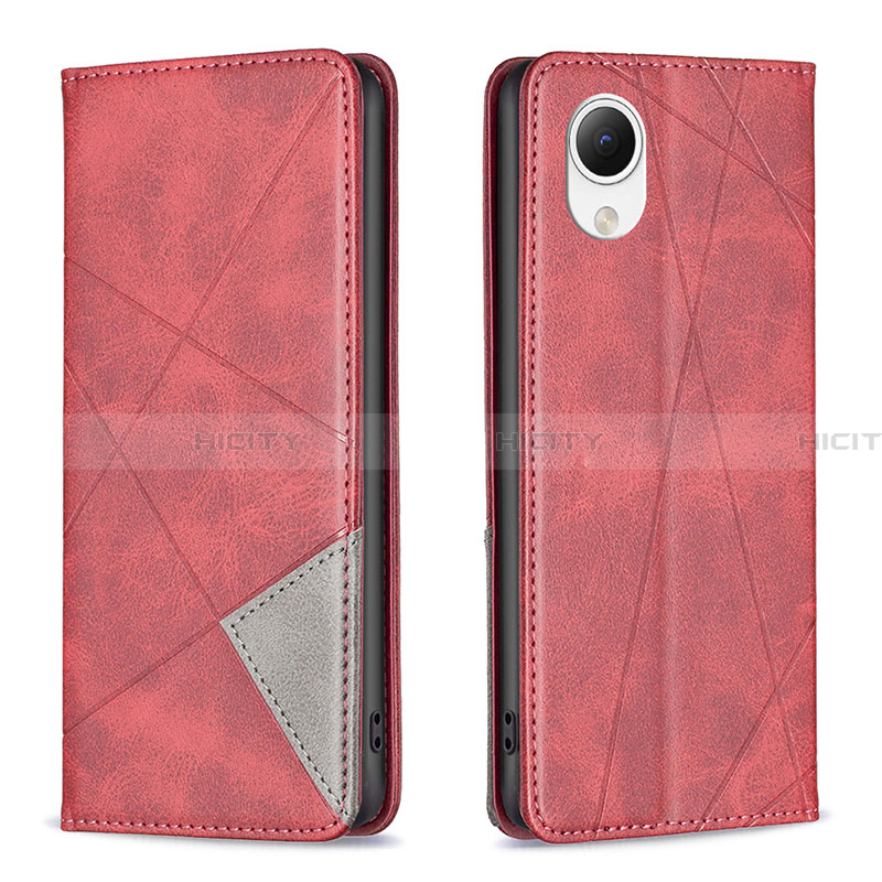 Coque Portefeuille Livre Cuir Etui Clapet B07F pour Samsung Galaxy A23 5G SC-56C Rouge Plus