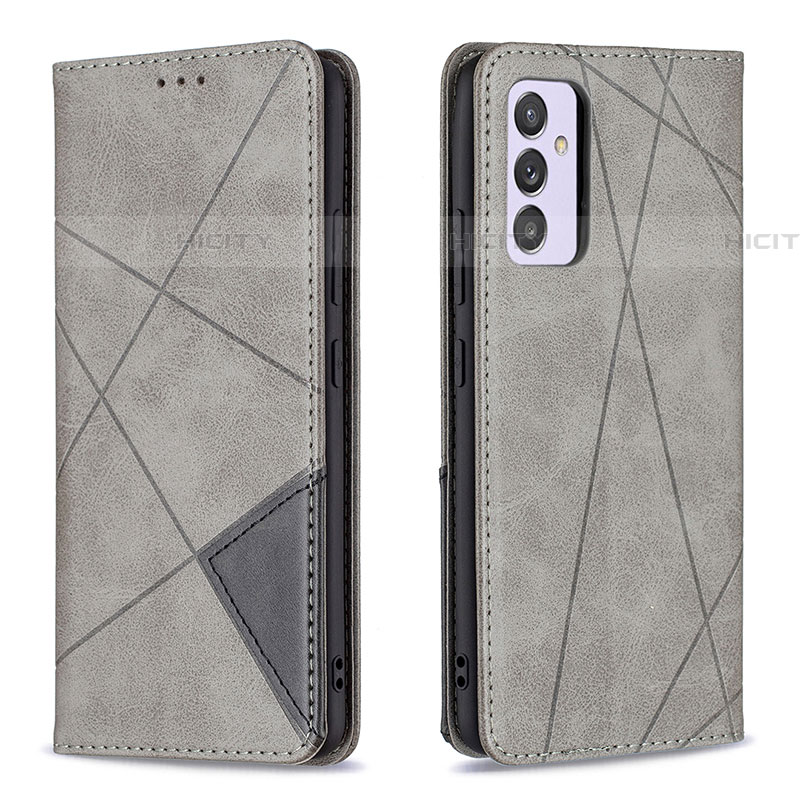 Coque Portefeuille Livre Cuir Etui Clapet B07F pour Samsung Galaxy A24 4G Gris Plus