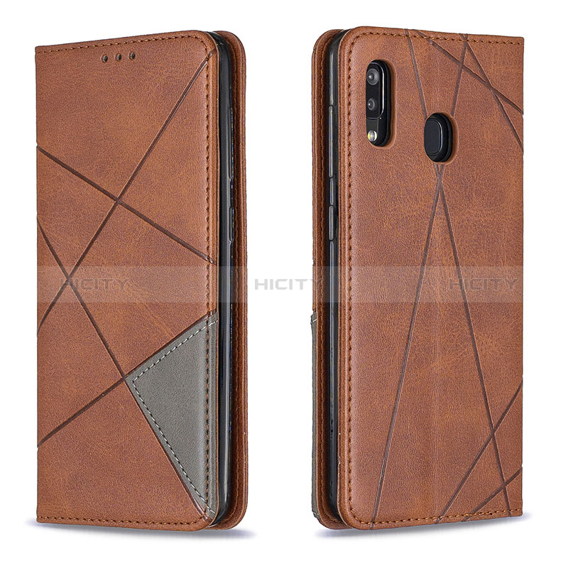 Coque Portefeuille Livre Cuir Etui Clapet B07F pour Samsung Galaxy A30 Marron Plus