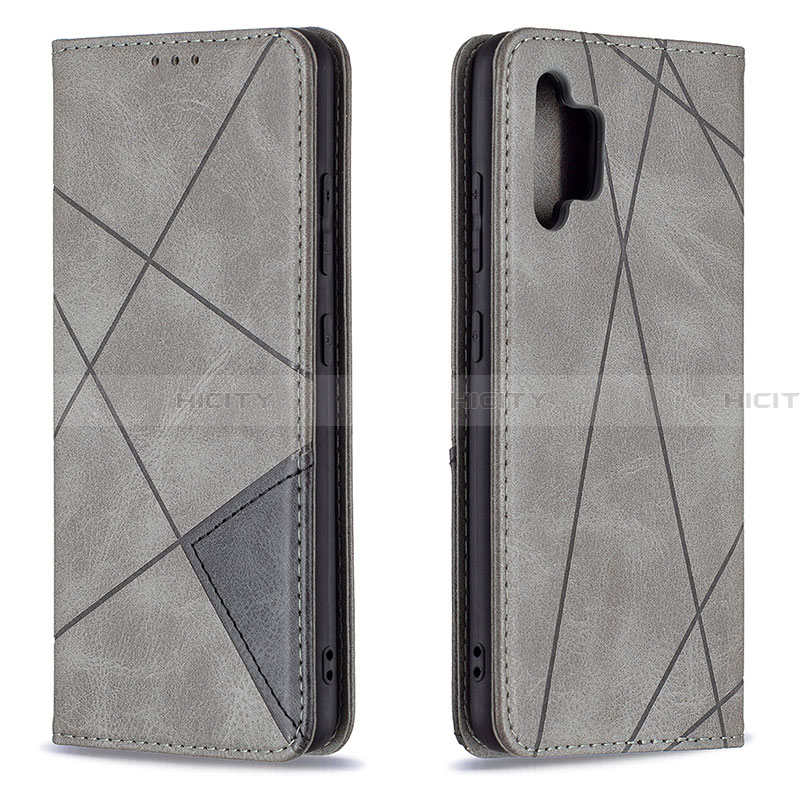 Coque Portefeuille Livre Cuir Etui Clapet B07F pour Samsung Galaxy A32 4G Gris Plus