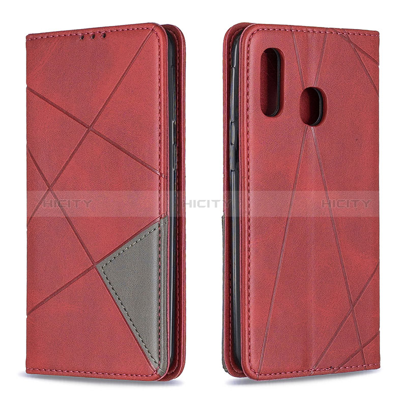 Coque Portefeuille Livre Cuir Etui Clapet B07F pour Samsung Galaxy A40 Rouge Plus