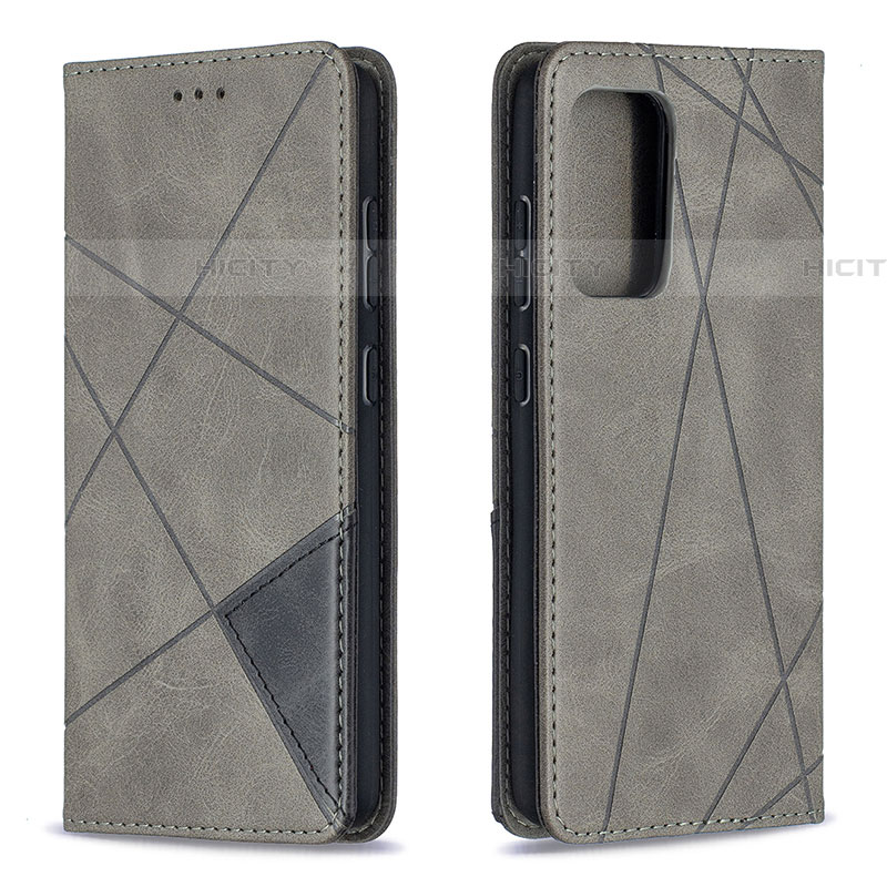 Coque Portefeuille Livre Cuir Etui Clapet B07F pour Samsung Galaxy A52 5G Gris Plus