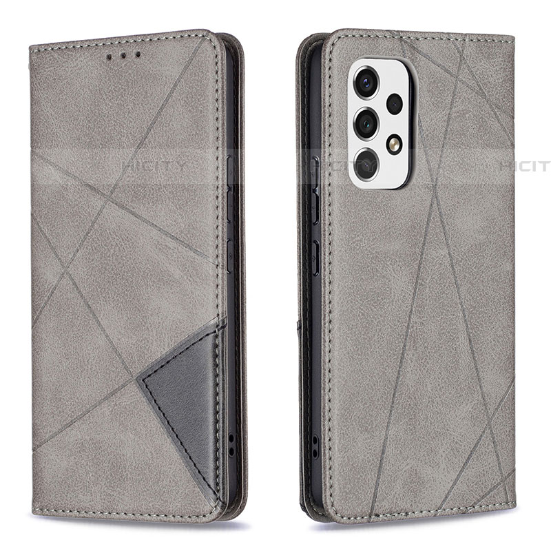 Coque Portefeuille Livre Cuir Etui Clapet B07F pour Samsung Galaxy A53 5G Gris Plus