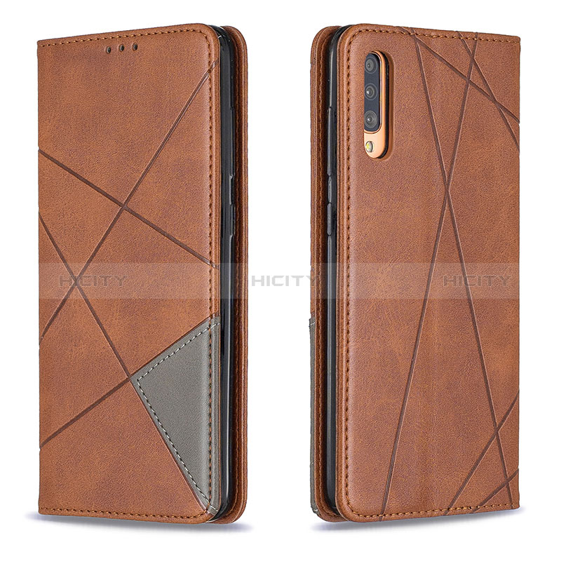 Coque Portefeuille Livre Cuir Etui Clapet B07F pour Samsung Galaxy A70 Marron Plus