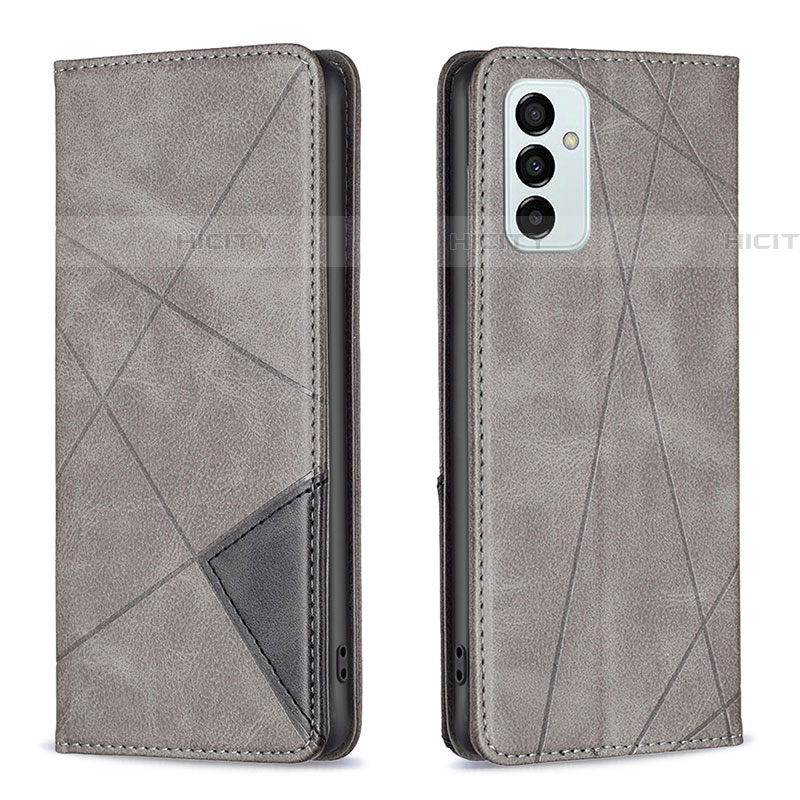 Coque Portefeuille Livre Cuir Etui Clapet B07F pour Samsung Galaxy F23 5G Gris Plus