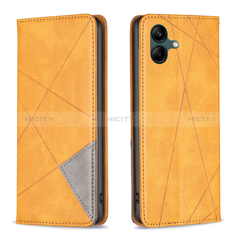 Coque Portefeuille Livre Cuir Etui Clapet B07F pour Samsung Galaxy M04 Brun Clair Plus