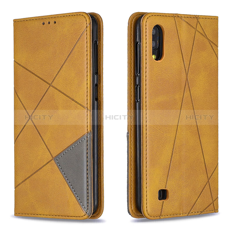 Coque Portefeuille Livre Cuir Etui Clapet B07F pour Samsung Galaxy M10 Brun Clair Plus