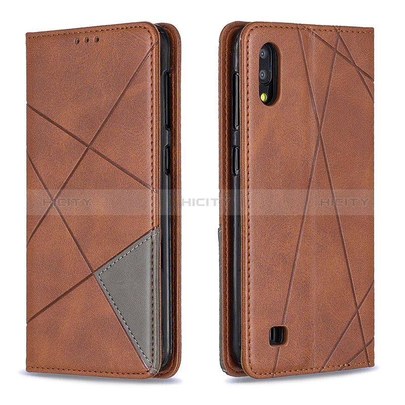 Coque Portefeuille Livre Cuir Etui Clapet B07F pour Samsung Galaxy M10 Marron Plus