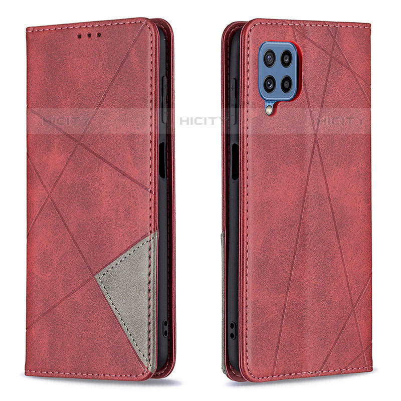 Coque Portefeuille Livre Cuir Etui Clapet B07F pour Samsung Galaxy M32 4G Rouge Plus