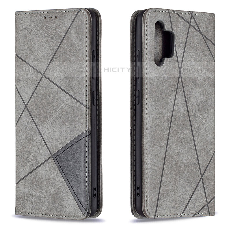 Coque Portefeuille Livre Cuir Etui Clapet B07F pour Samsung Galaxy M32 5G Gris Plus