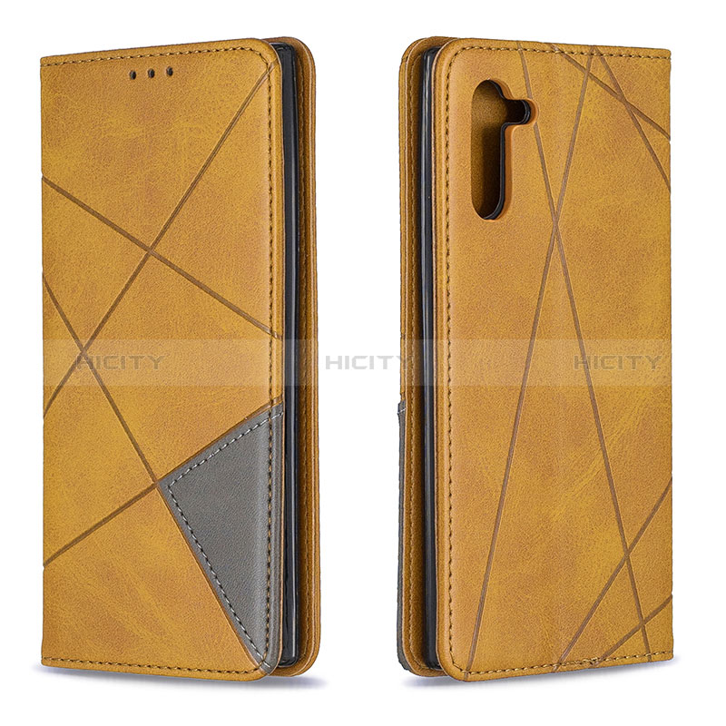 Coque Portefeuille Livre Cuir Etui Clapet B07F pour Samsung Galaxy Note 10 5G Brun Clair Plus