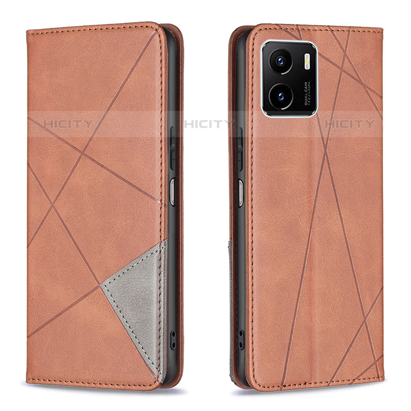 Coque Portefeuille Livre Cuir Etui Clapet B07F pour Vivo iQOO U5x Marron Plus