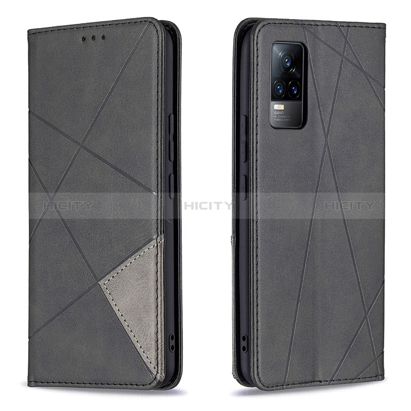 Coque Portefeuille Livre Cuir Etui Clapet B07F pour Vivo V21e 4G Noir Plus