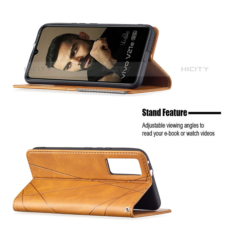 Coque Portefeuille Livre Cuir Etui Clapet B07F pour Vivo V21e 5G Plus