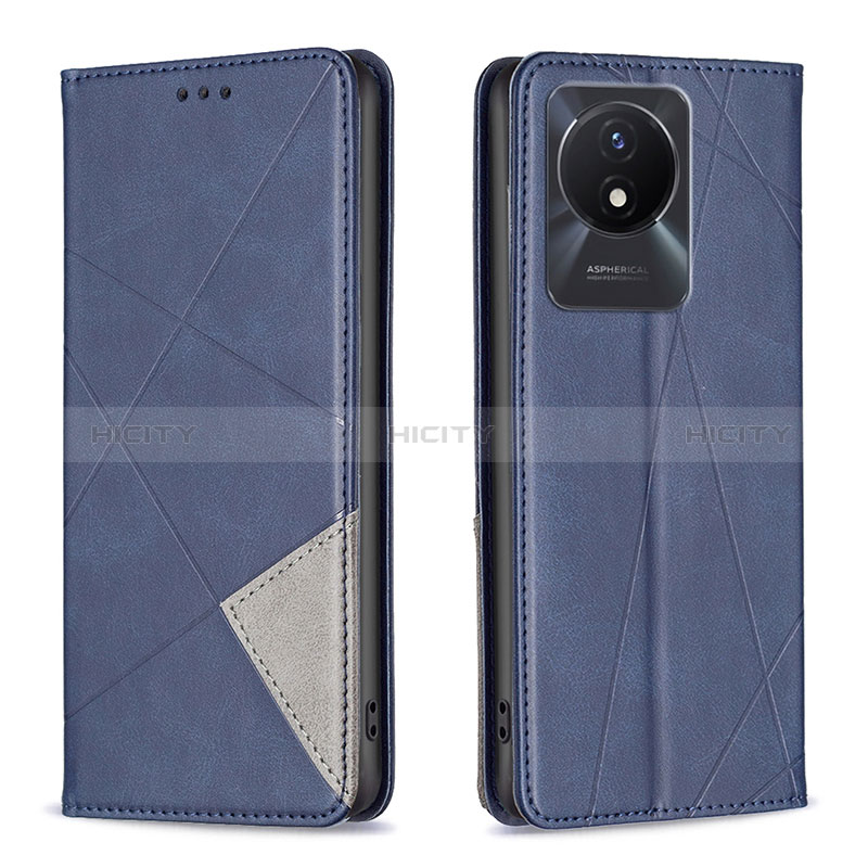 Coque Portefeuille Livre Cuir Etui Clapet B07F pour Vivo Y02 Bleu Plus