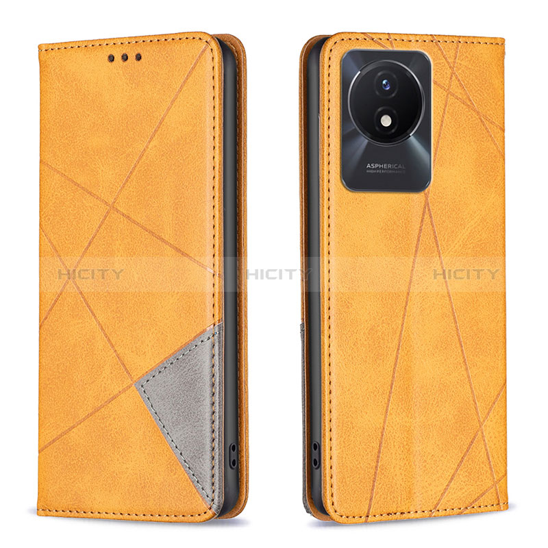 Coque Portefeuille Livre Cuir Etui Clapet B07F pour Vivo Y02 Brun Clair Plus