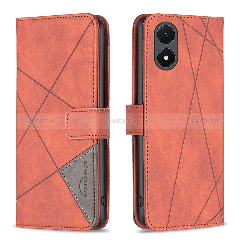 Coque Portefeuille Livre Cuir Etui Clapet B07F pour Vivo Y02S Gris Plus